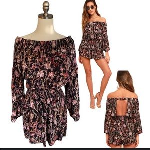 Free People Pretty and Free Floral Print Romper XS NWT perfect for transition